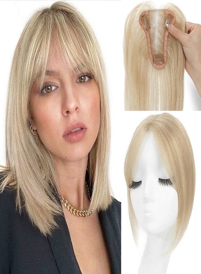 UDU Hair Toppers for Women Real Human Hair Human Hair Toppers with Bangs Clip In Bangs Wiglets Hair Pieces for Women with Thinning Hair Hair Loss Cover Gray Hair - Image 1